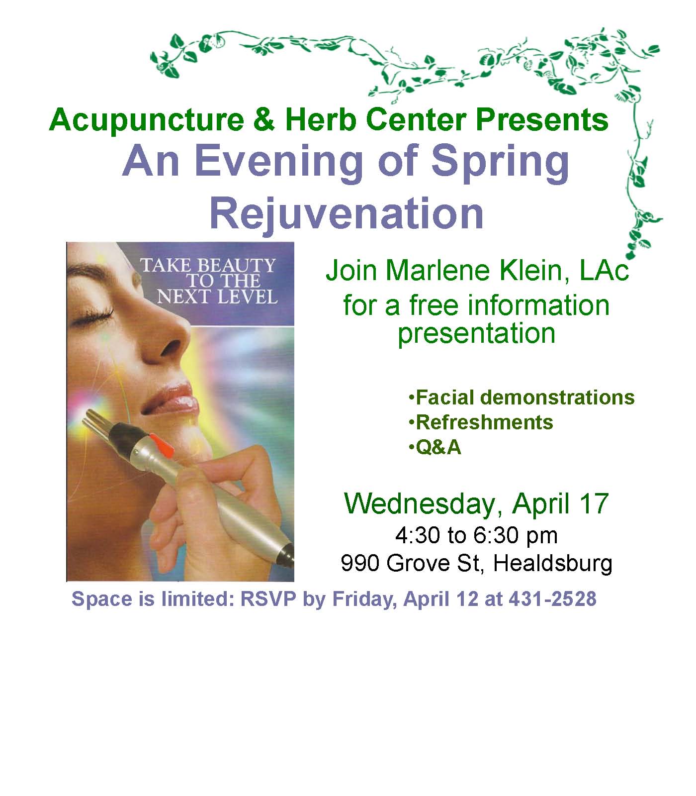 facial demo flyer acupuncture herb center acupuncture flyer